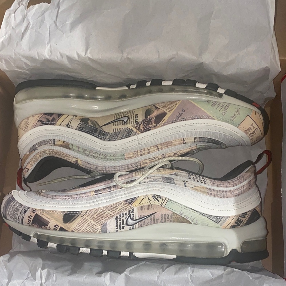 Stylish Newspaper Print Sneakers